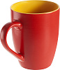 Кружка Bright Tulip, матовая, красная с желтым с нанесением логотипа