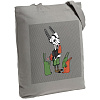 Холщовая сумка «Зайцы и морковное мороженое», серая с нанесением логотипа