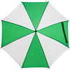 Зонт-трость Milkshake, белый с зеленым с нанесением логотипа