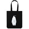 Холщовая сумка Like a Penguin, черная с нанесением логотипа