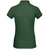 Рубашка поло женская Inspire, темно-зеленая с нанесением логотипа