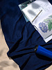 Флисовый плед Warm&Peace, синий с нанесением логотипа