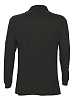 Рубашка поло мужская с длинным рукавом STAR 170, черная с нанесением логотипа