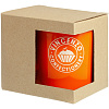 Коробка для кружки с окошком, крафт с нанесением логотипа
