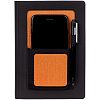 Ежедневник Mobile, недатированный, черный с оранжевым с нанесением логотипа
