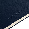 Записная книжка Moleskine Classic Large, в линейку, синяя с нанесением логотипа
