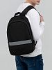 Рюкзак tagBag со светоотражающим элементом, черный с нанесением логотипа