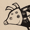 Игрушка «Свинка, витающая в облаках», черная с нанесением логотипа