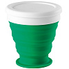 Складной стакан с крышкой Astrada, зеленый с нанесением логотипа