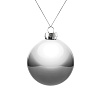 Елочный шар Finery Gloss, 8 см, глянцевый серебристый с нанесением логотипа