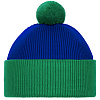 Шапка Snappy, синяя с зеленым с нанесением логотипа