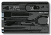 Набор инструментов SwissCard, полупрозрачный черный с нанесением логотипа