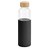 Бутылка для воды Dakar, прозрачная с черным с нанесением логотипа