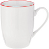 Кружка Simmy, белая с красным с нанесением логотипа