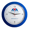Часы настенные Vivid Large, синие с нанесением логотипа