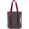 Шопер Clear Fest, прозрачный серый с красными ручками с нанесением логотипа