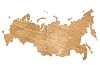 Деревянная карта России, дуб с нанесением логотипа