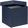 Коробка Cube, L, синяя с нанесением логотипа