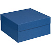 Коробка Satin, большая, синяя с нанесением логотипа