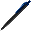 Ручка шариковая Prodir QS01 PRT-P Soft Touch, черная с синим с нанесением логотипа