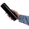 Смарт-бутылка с заменяемой батарейкой Long Therm, черная с нанесением логотипа