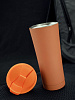 Термостакан Smoothy, оранжевый с нанесением логотипа