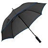 Зонт-трость Jenna, черный с синим с нанесением логотипа