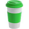 Набор «Чайная пауза», зеленый с белым с нанесением логотипа