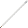 Карандаш простой Hand Friend с ластиком, белый с нанесением логотипа