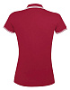 Рубашка поло женская PASADENA WOMEN 200 с контрастной отделкой, красная с белым с нанесением логотипа