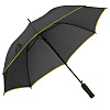 Зонт-трость Jenna, черный с желтым с нанесением логотипа