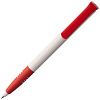 Ручка шариковая Senator Super Soft, белая с красным с нанесением логотипа