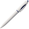 Ручка шариковая S! (Си), белая с темно-синим с нанесением логотипа