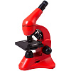 Монокулярный микроскоп Rainbow 50L с набором для опытов, красный с нанесением логотипа