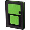 Ежедневник Mobile, недатированный, черный с зеленым с нанесением логотипа