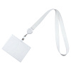 Лента для бейджа Retract, белый с нанесением логотипа