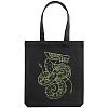 Холщовая сумка «Полинезийский дракон», черная с нанесением логотипа