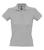 Рубашка поло женская PEOPLE 210, серый меланж с нанесением логотипа