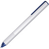 Ручка шариковая PF One, серебристая с синим с нанесением логотипа