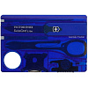 Набор инструментов SwissCard Lite, синий с нанесением логотипа