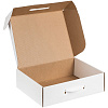 Коробка самосборная Light Case, белая, с белой ручкой с нанесением логотипа