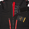 Куртка софтшелл мужская Patrol, черная с красным с нанесением логотипа