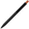 Ручка шариковая Chromatic, черная с оранжевым с нанесением логотипа