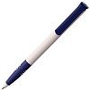 Ручка шариковая Senator Super Soft, белая с синим с нанесением логотипа