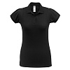 Рубашка поло женская Heavymill черная с нанесением логотипа
