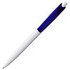 Ручка шариковая Bento, белая с синим с нанесением логотипа