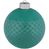 Елочный шар Queen с лентой, 10 см, зеленый с нанесением логотипа