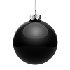 Елочный шар Finery Gloss, 10 см, глянцевый черный с нанесением логотипа