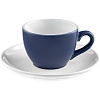 Чайная пара Cozy Morning, синяя с белым с нанесением логотипа