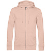 Толстовка на молнии с капюшоном унисекс BNC Organic, розовая с нанесением логотипа